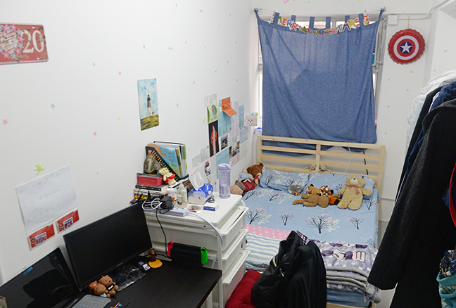 Yuen did not have any private space back in a youth hostel. Now he has his own room for which he would like to spend time to decorate.