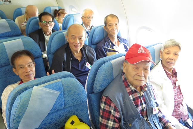 Elders are excited about everything in their first flight experience.